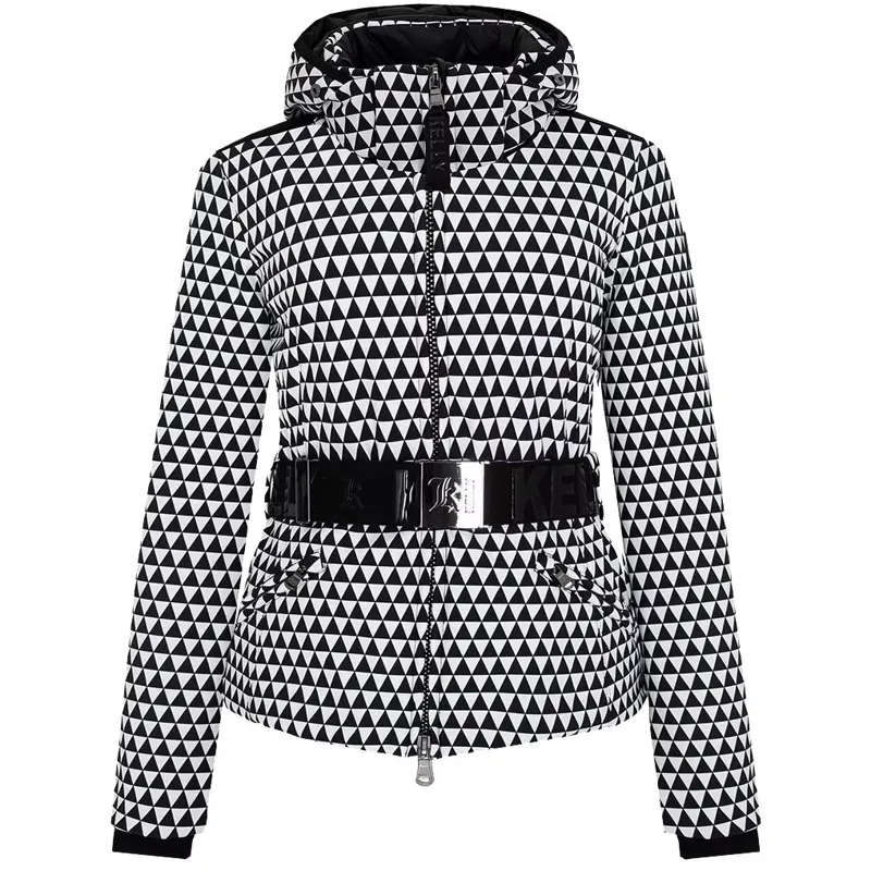 2024 Kelly Tiffany Womens fur ski jacket triangles/black/white-1